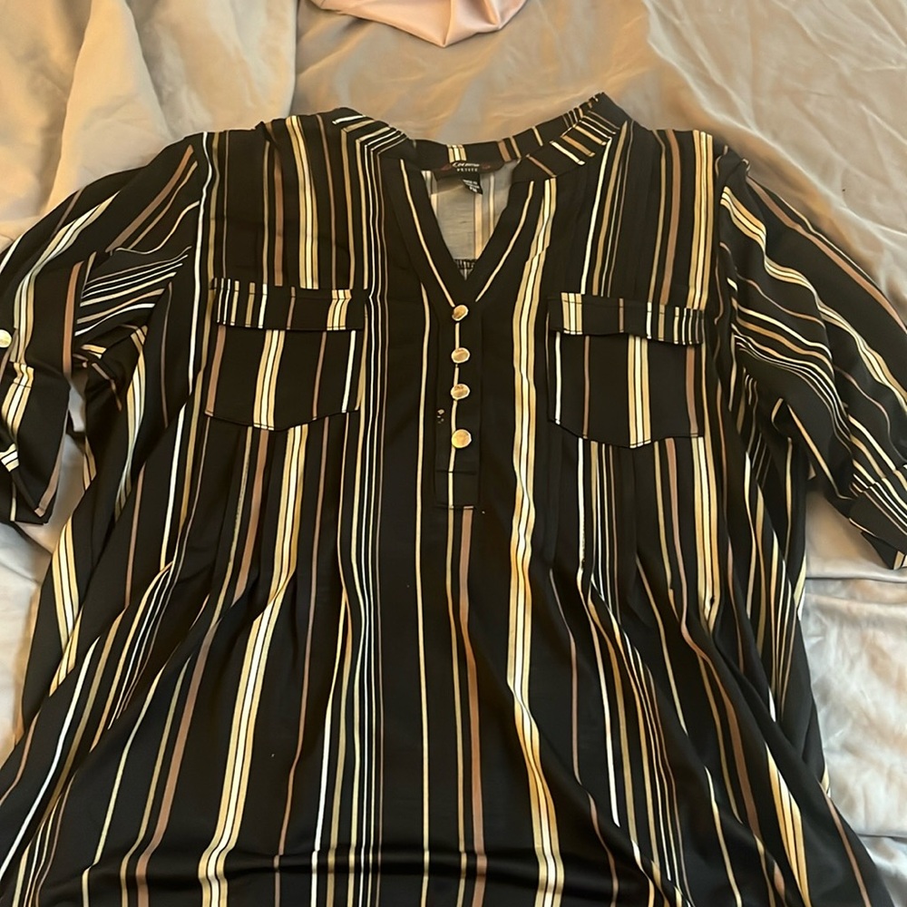 Kokomo, petite p.m. cream and white cream and white and brown and black stripes